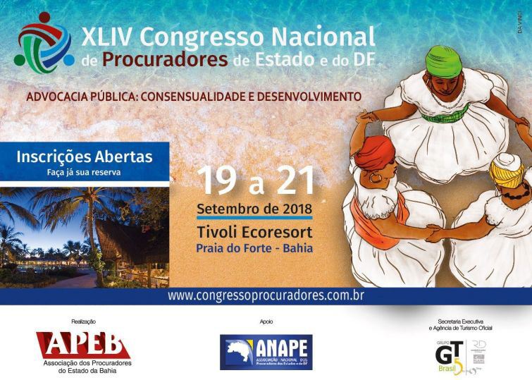 Congresso Nacional dos Procuradores acontece de 19 a 21 deste mês, na Bahia - Foto: Divulgação