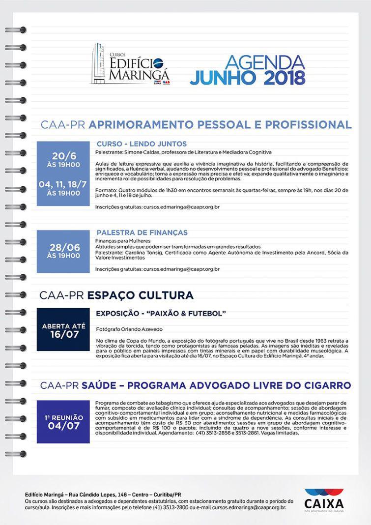 Mais informações podem ser obtidas pelo e-mail cursos.edmaringa@caapr.org.br - Foto: Divulgação Mais informações podem ser obtidas pelo e-mail cursos.edmaringa@caapr.org.br - Foto: Divulgação