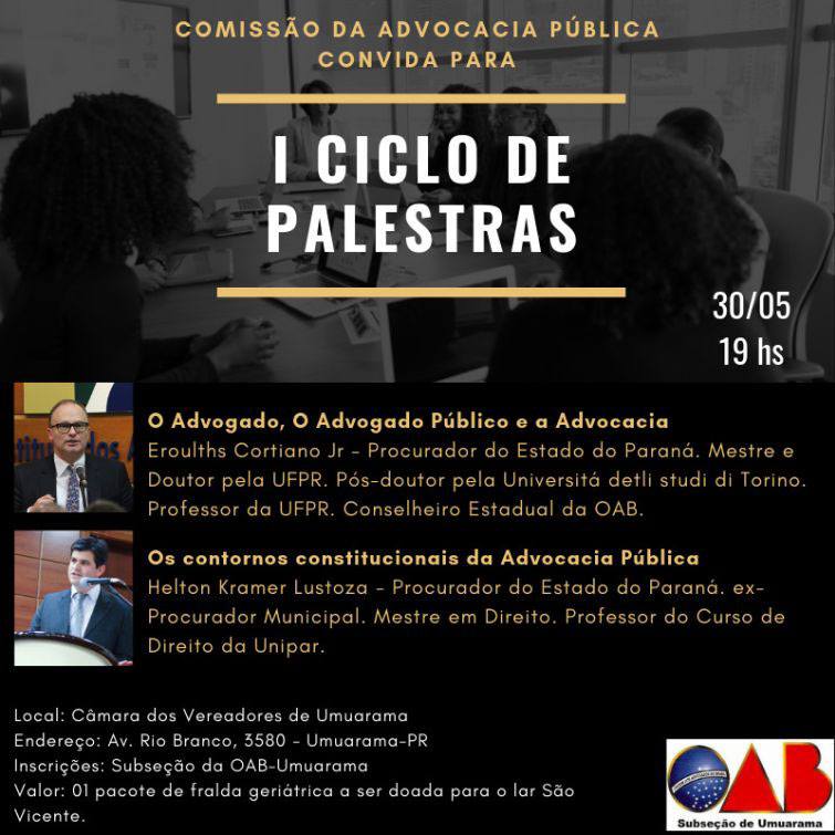 Inscrições devem ser feitas na sede da OAB Umuarama - Foto: Divulgação Inscrições devem ser feitas na sede da OAB Umuarama - Foto: Divulgação
