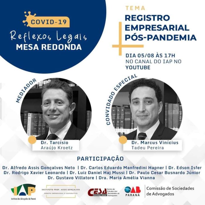Live discute registro empresarial pós-pandemia - Foto: Divulgação Live discute registro empresarial pós-pandemia - Foto: Divulgação